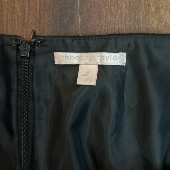 REBECCA TAYLOR Elegant Wool Black Lace Trim Skirt Size 8 - Picture 2 of 8